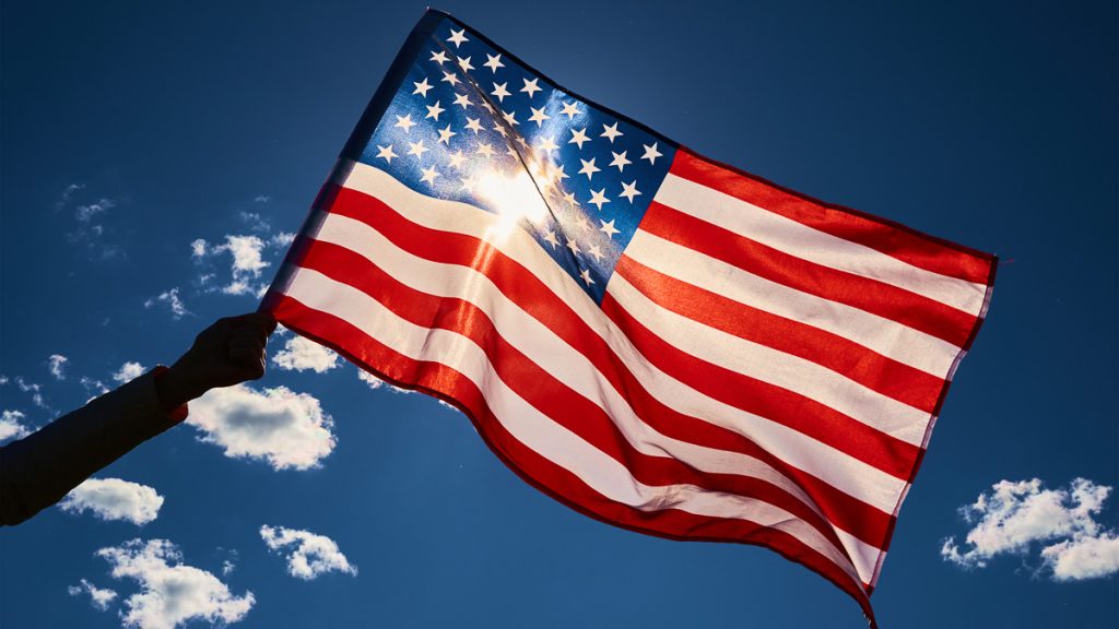 Waving America Flag
