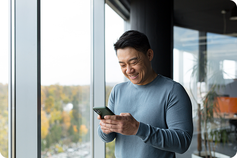 Patriot Mobile member using a phone